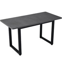 ESSTISCH 140/70/75 cm Schwarz Grau im Industriestil aus Spanplatte mit Metallgestell - Schwarz, Holzwerkstoff (140/70/75cm) - OKWISH