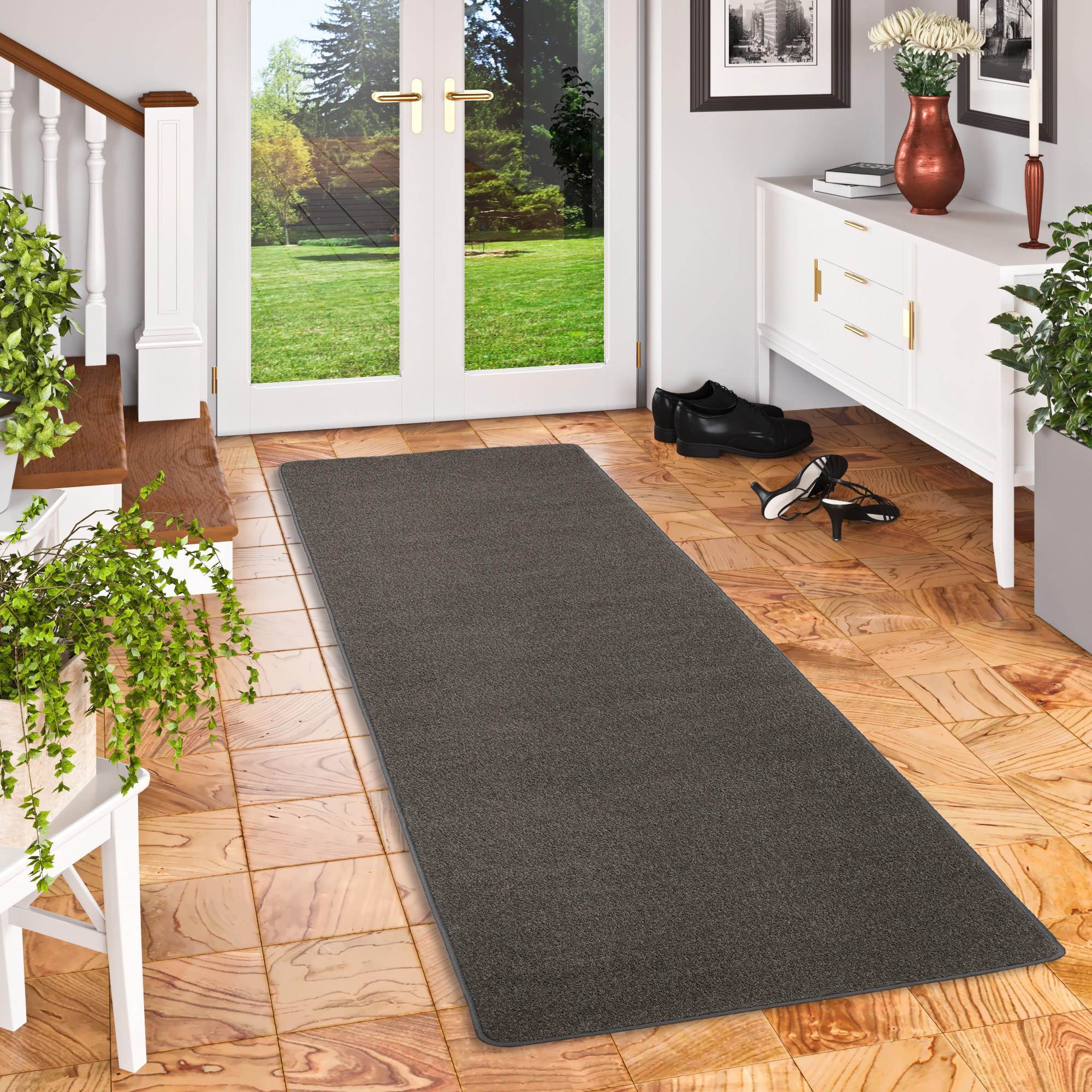 TREND VELOURS LÄUFER TEPPICH JOY - Dunkelbraun, Textil (80/160cm) - Snapstyle