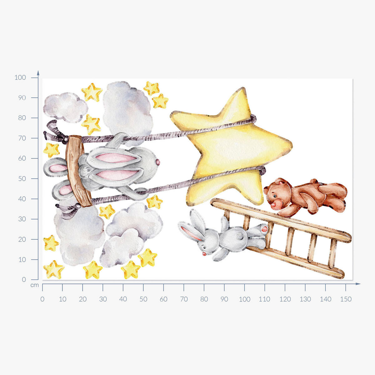 WANDAUFKLEBER 100x154cm - Aquarelltiere - Multicolor, Kunststoff (100/154/0.1cm) - Wallfluent