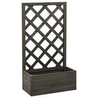 GARTEN-SPALIER mit Blumenkasten Grau 50x25x90 cm Tannenholz - Grau, Holz (50/90/25cm)