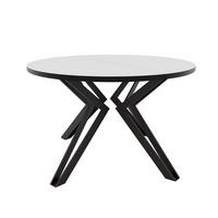 ESSTISCH ausziehbar aus MDF, Weiß - Schwarz/Weiß, Holzwerkstoff (120/120/76cm) - Idohome