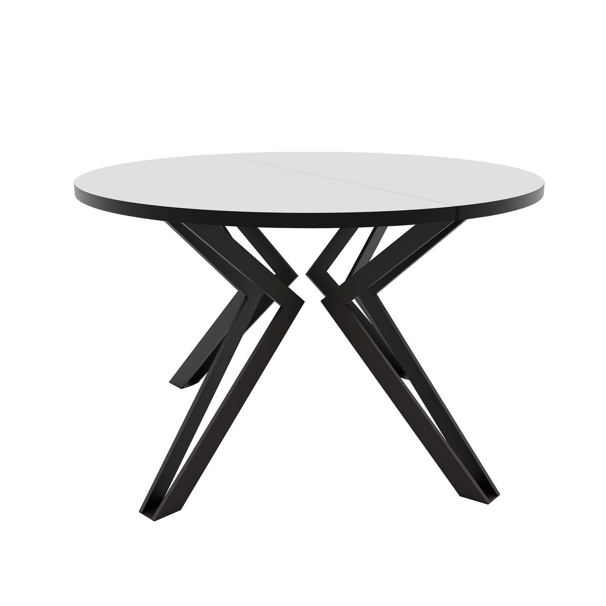 ESSTISCH ausziehbar aus MDF, Weiß - Schwarz/Weiß, Holzwerkstoff (120/120/76cm) - Idohome