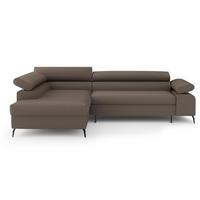 ECKSCHLAFSOFA Mellow mit Bettkasten, Dunkelbraun, links - Dunkelbraun/Schwarz, Textil (270/205cm) - Beautysofa