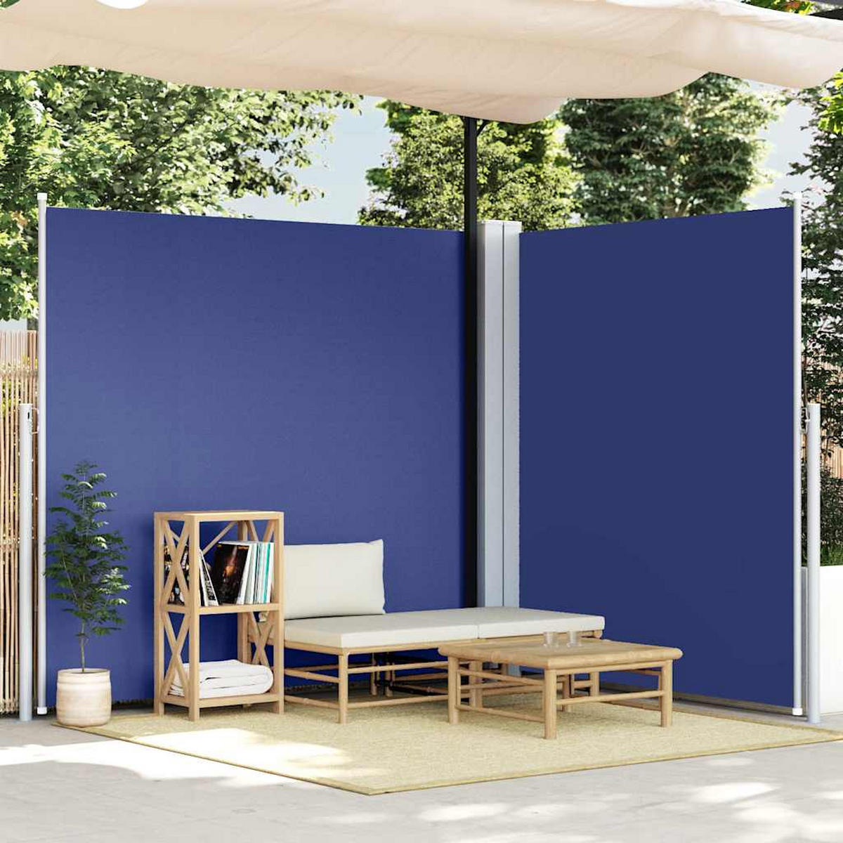 SEITENMARKISE Ausziehbar Blau 220x600 cm - Blau, Textil (600/220/600cm) - furnicato