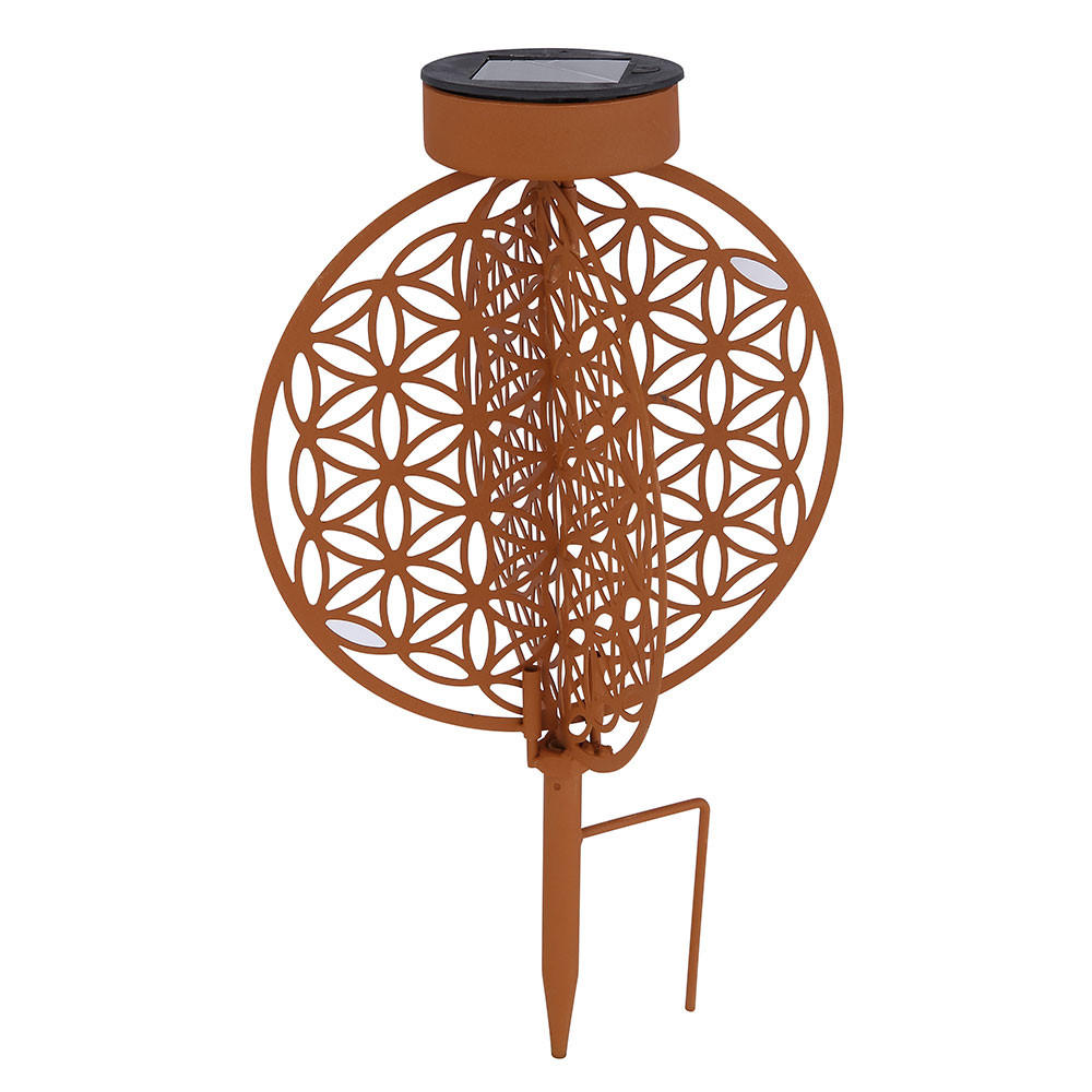 LED AUSSENLEUCHTE Lebensblume Rostfarben Braun - Braun, Metall (20/20/30cm)