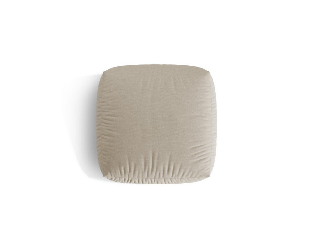 POUF Martina aus strukturiertem Stoff leichtes beige - Creme, Textil (106/44/106cm) - Micadoni