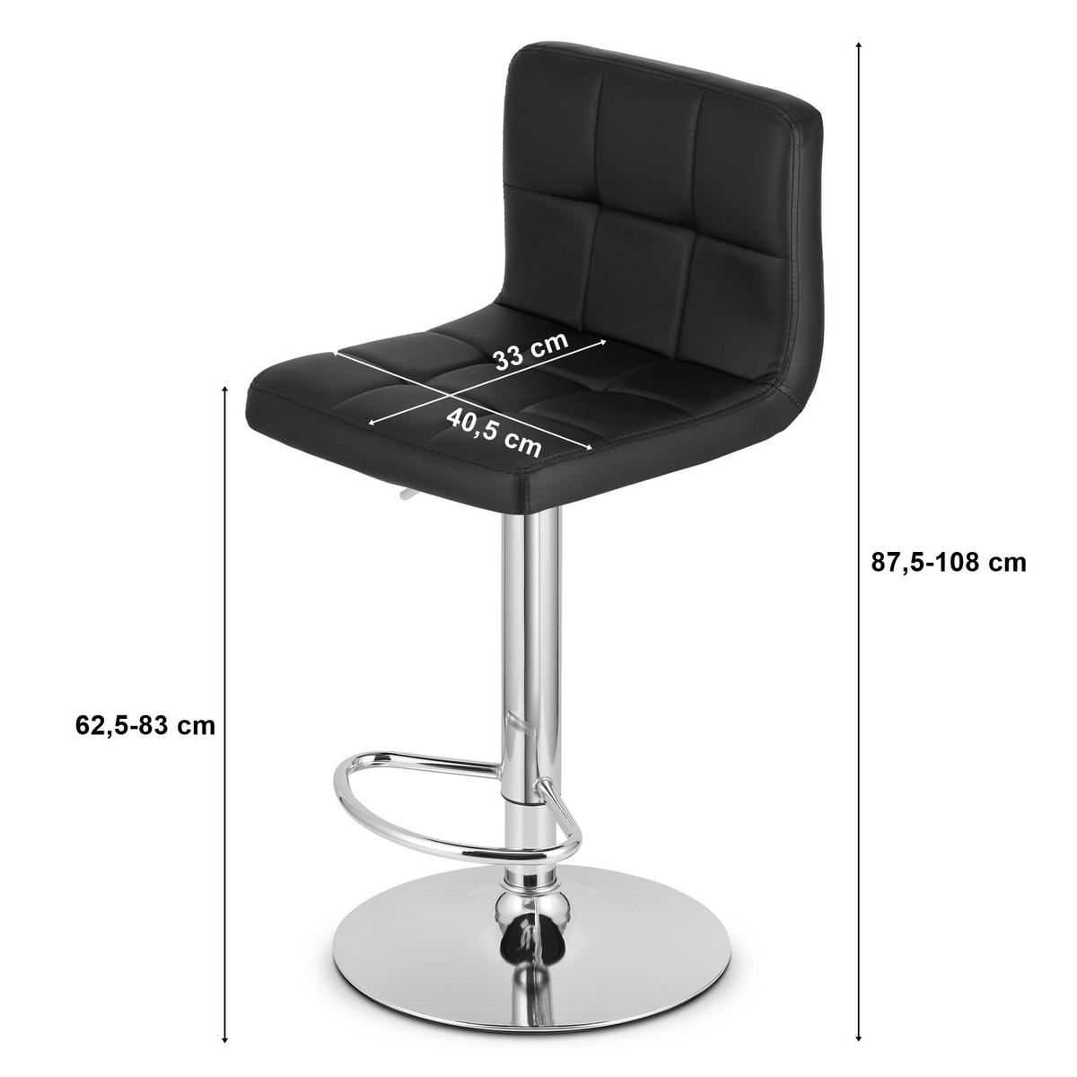 BARHOCKER HAXU ECO schwarzer Sitz, schwarze Basis - Schwarz, Leder (41/108/44.5cm) - Valora