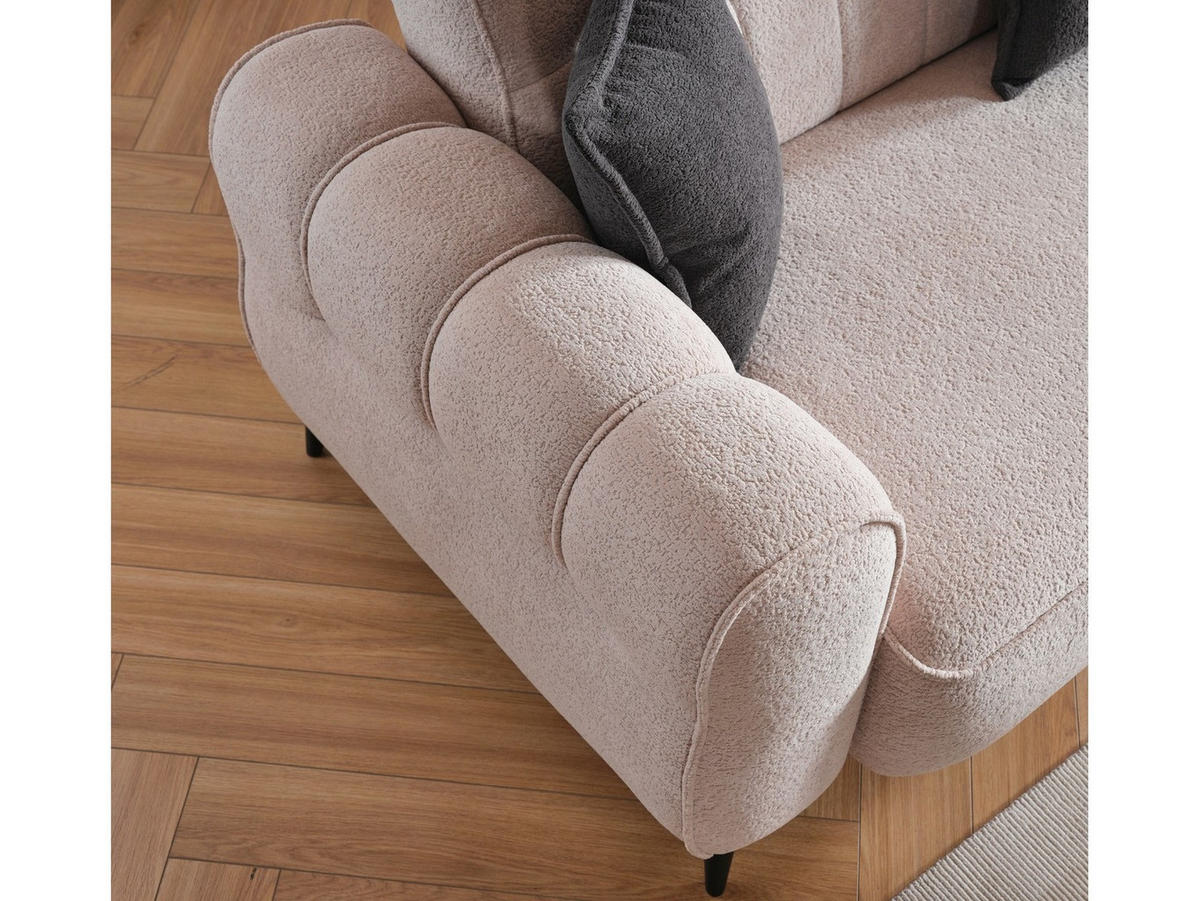 SITZGARNITUR Merida, Beige Stellvariante 2+2 - Beige, Holzwerkstoff/Kunststoff (184/87/95cm)