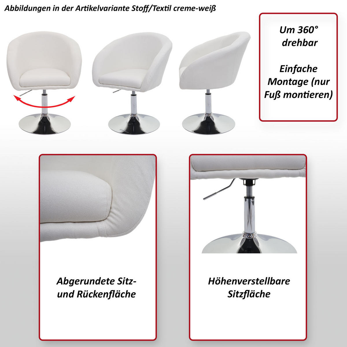 ESSZIMMERSTUHL Anthrazit 1er-Set - Anthrazit, Textil (59/90/60cm) - MCW
