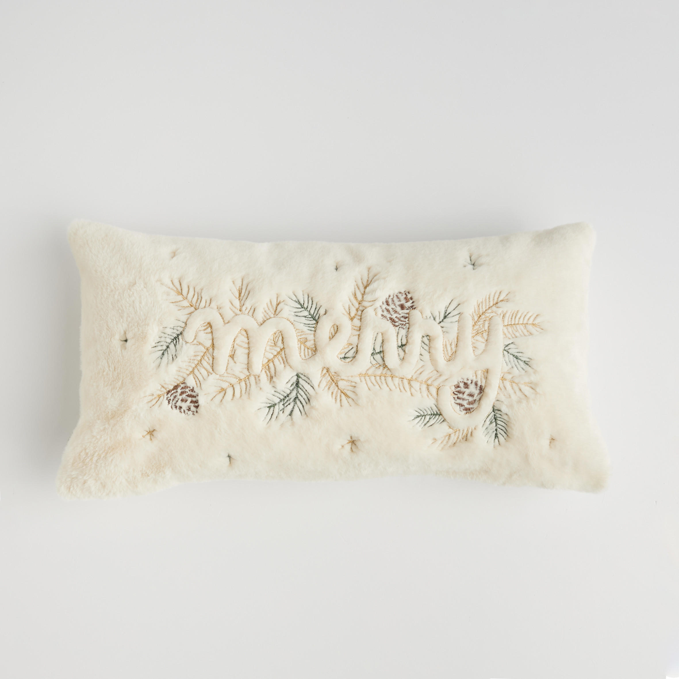 KISSENBEZUG Merry, 58x30cm, Beige, Weihnachten Kissenhülle, Weihnachtsdeko, Christmas, Weihnachtsmotiv Sofakissen Dekokissenbezuge - Beige, Kunststoff (58/30cm) - home&you