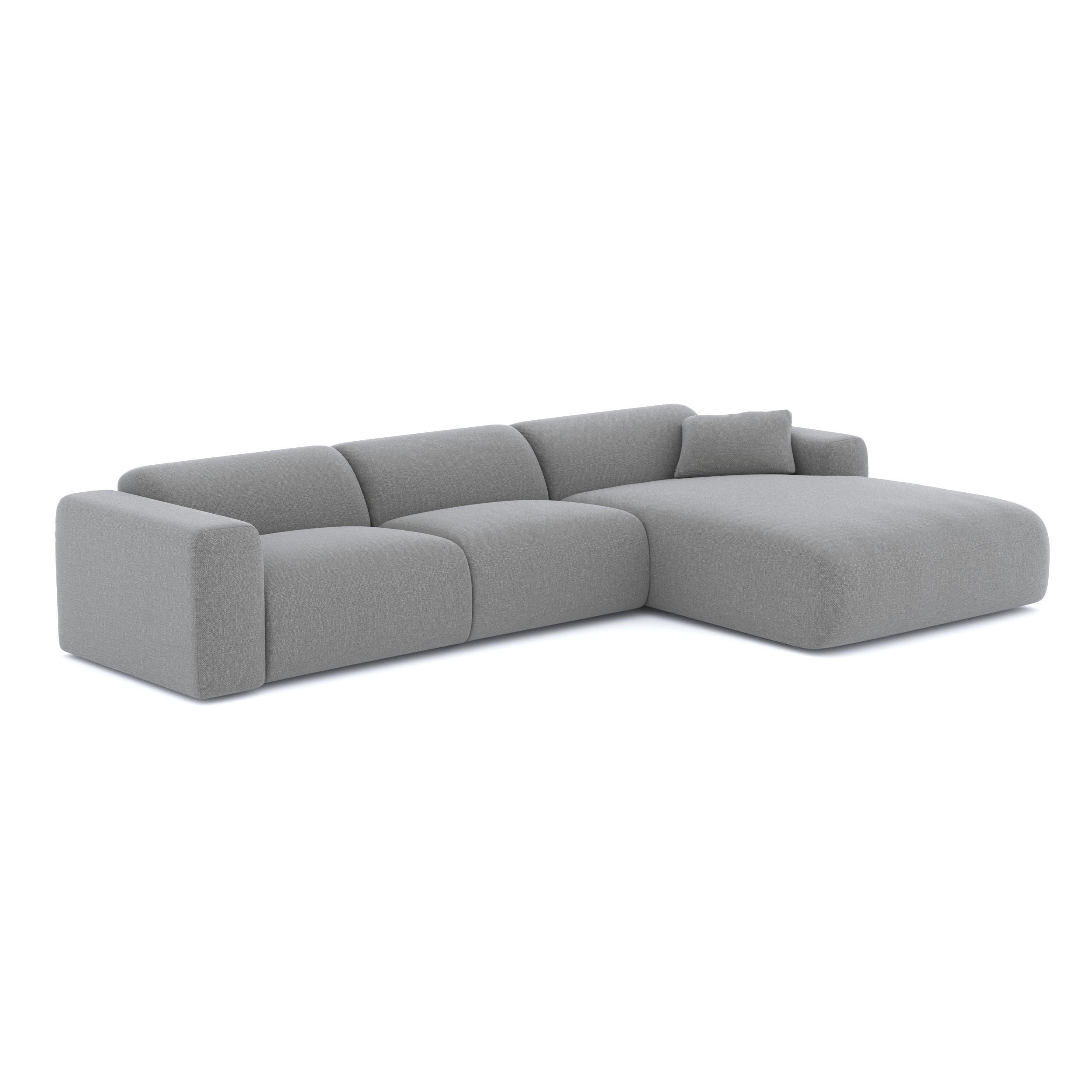 ECKSOFA RECHTS Rastergewebe Hellgrau 280cm - Hellgrau/Grau, Textil (280/165cm) - Sia Home
