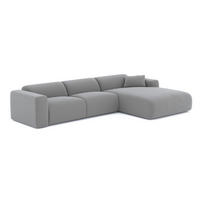 ECKSOFA RECHTS Rastergewebe Hellgrau 280cm - Hellgrau/Grau, Textil (280/165cm) - Sia Home