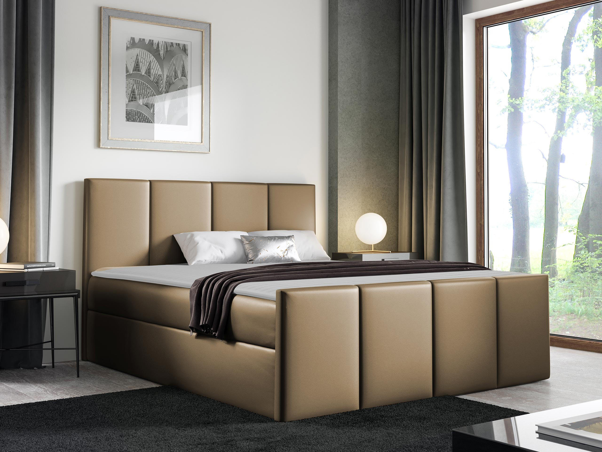 BOXBETT Lars - Hellbraun, Holz (140/200cm) - MIRJAN24