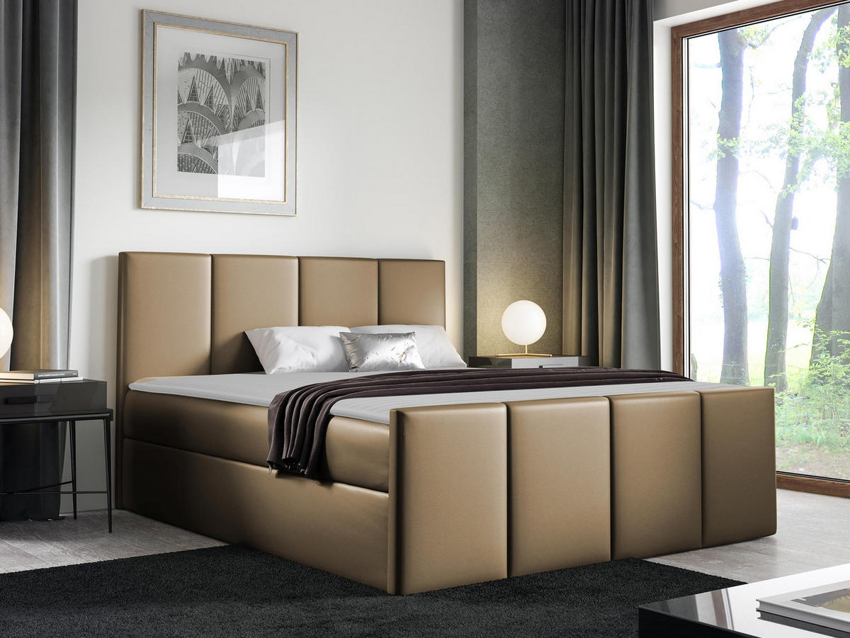 BOXBETT Lars - Hellbraun, Holz (160/200cm) - MIRJAN24