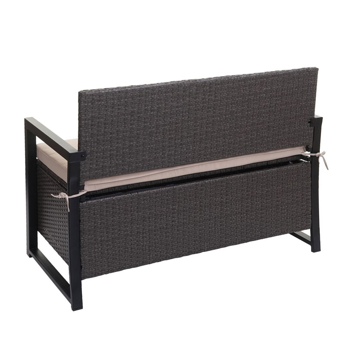 SITZBANK 2er 87x117x57cm Grau/Beige - Grau, Metall (117/87/57cm) - PROREGAL