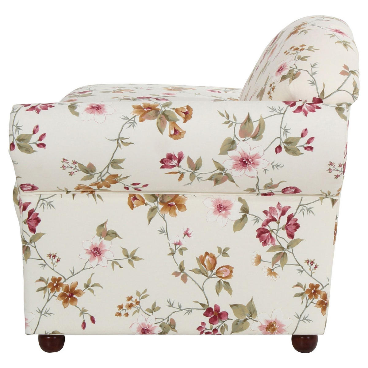 RECAMIERE Armlehne rechts Kama Bezug Flachgewebe Buche nussbaum dunkel / weiß - Weiß, Kunststoff (191/83/81cm) - 58aufmkessel