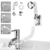 WASCHBECKEN-DUSCHKOPF-SET Weiß - Weiß, Kunststoff (6/12.7/14cm)