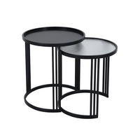 BEISTELLTISCH Ladar 2er Set Schwarz - Schwarz, Metall (41/41/46cm) - SVITA