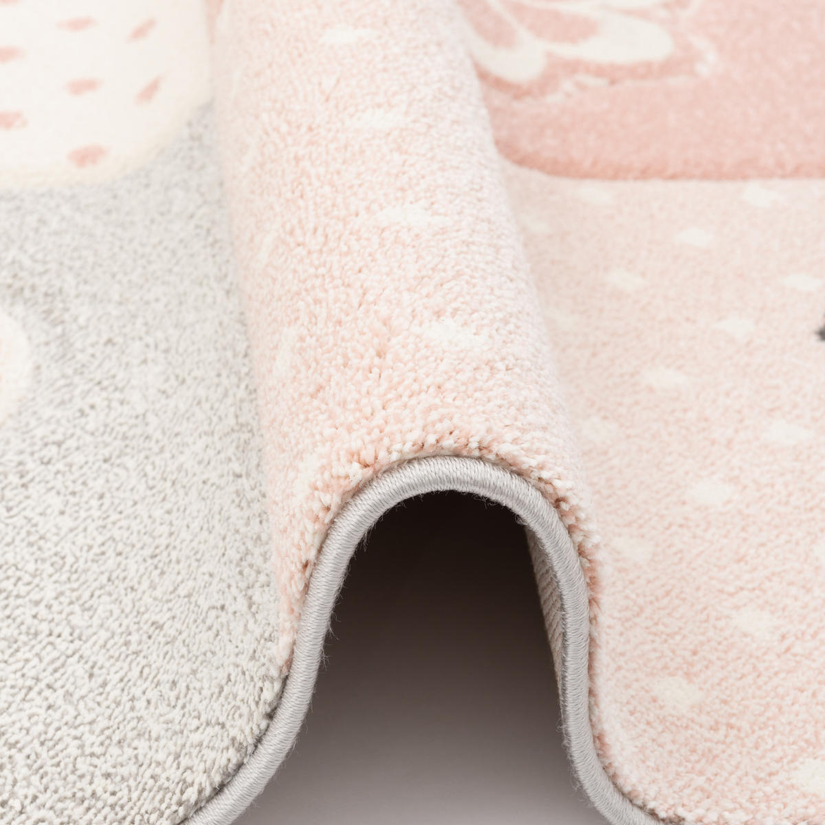 KINDER TEPPICH MAUI KIDS KARO HERZEN - Rosa, Textil (80/150cm) - Pergamon
