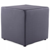 HOCKER, SESSEL UND STUHL Schwarz 41x41x41cm - Schwarz, Leder (41/41/41cm) - AlterEgo