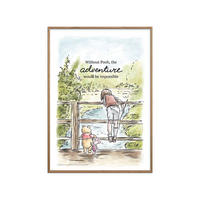 POSTER mit Rahmen Disney - Winnie the Pooh Makes It Possible - Eichefarben/Multicolor, Holz/Papier (70/100cm) - Poster&Frame