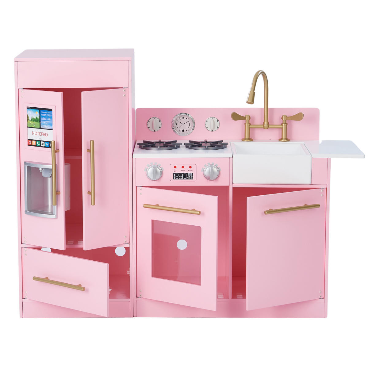 KINDERKÜCHE Spielküche, Rosa, 81cm - Pink, Holzwerkstoff (106/30/81cm) - Teamson Kids