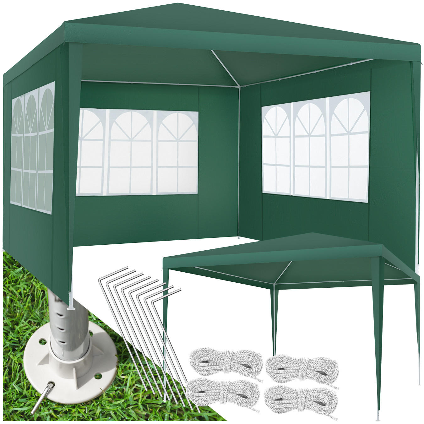 PAVILLON Barinas,wasserdicht,grün - Grün, Kunststoff (300/250/300cm) - tectake