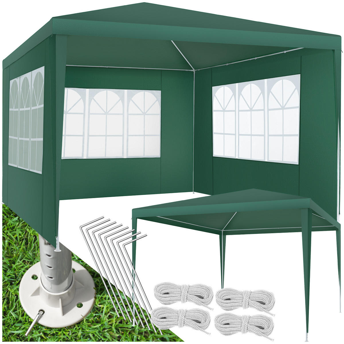 PAVILLON Barinas,wasserdicht,grün - Grün, Kunststoff (300/250/300cm) - tectake