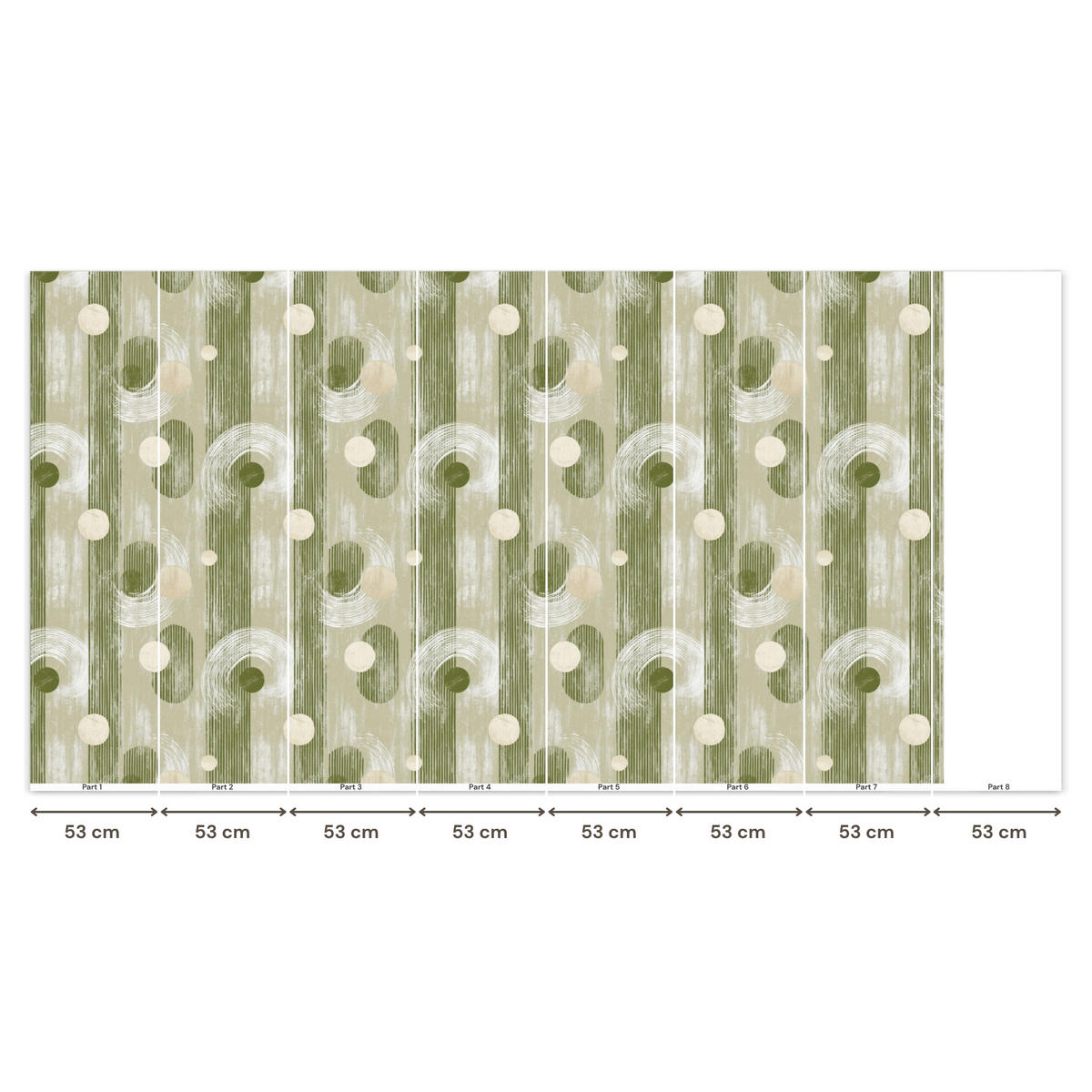 TAPETE - Künstlerisch - Modern - Grün - 400x220 cm - Olivgrün, Papier (400/220cm) - OnlyWow