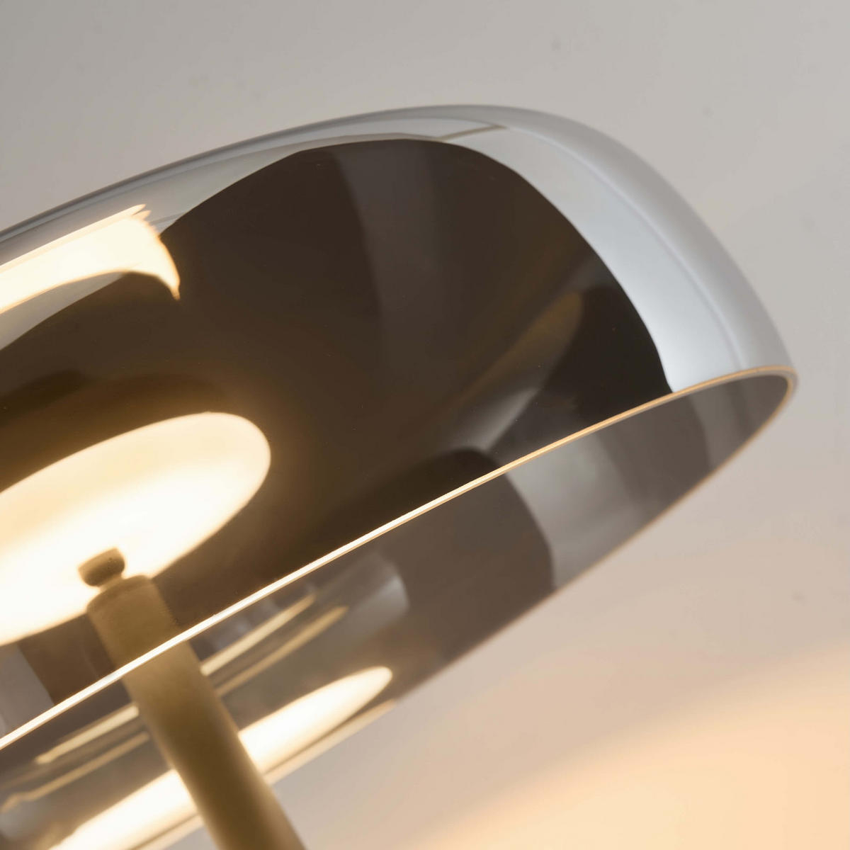 STEHLEUCHTE Riccardo, Schwarz und rauchgrau, 165cm - Schwarz, Glas (165/42/165cm) - KOSILUM