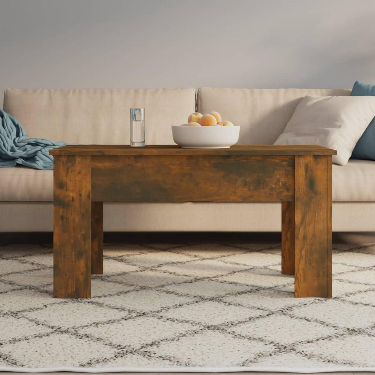 COUCHTISCH Räuchereiche 101x49x52 cm Holzwerkstoff - Braun, Holzwerkstoff (101/49/52cm) - furnicato