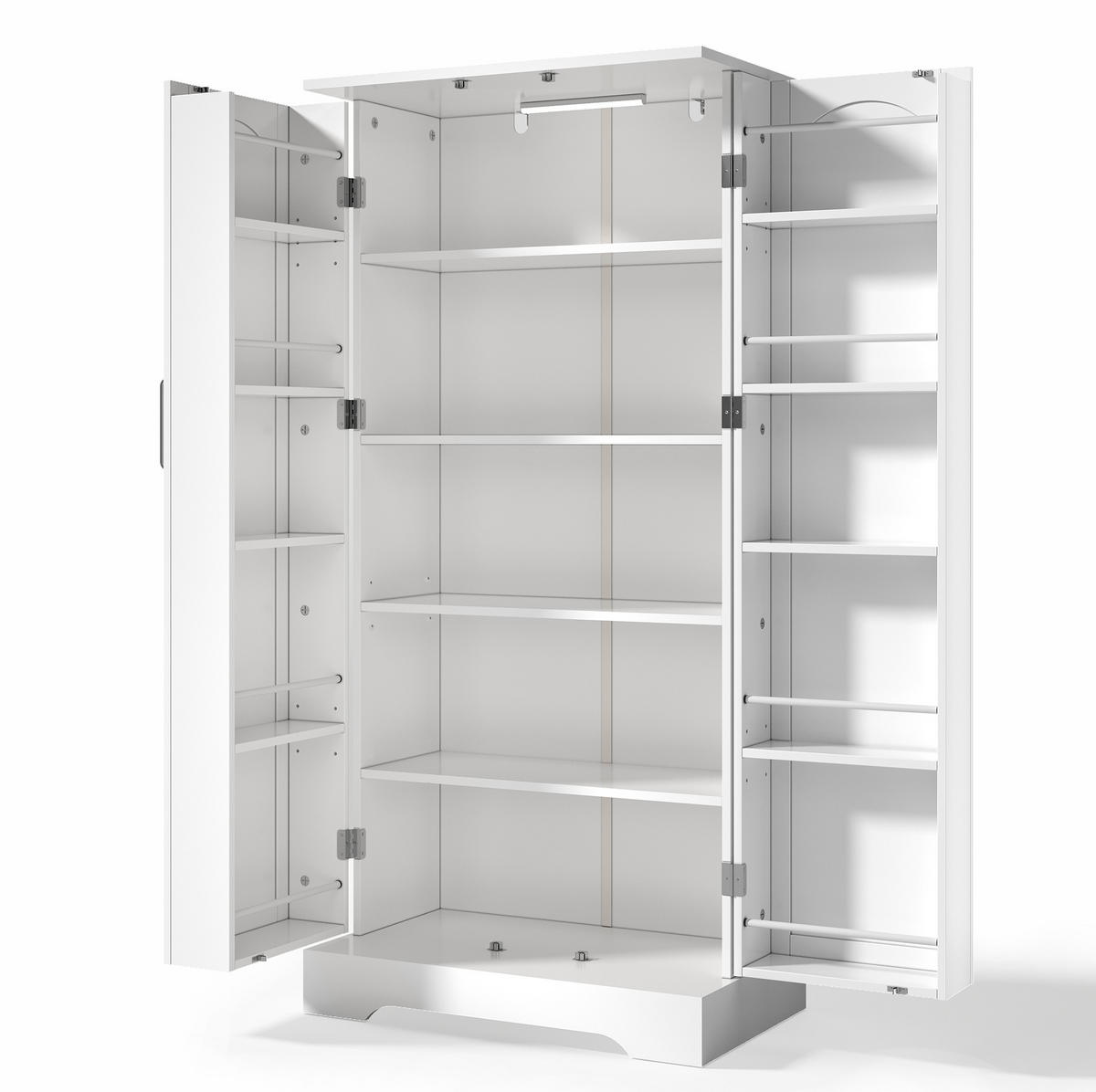 BUFFET 60/128/35 cm Weiß aus MDF mit LED-Sensorleuchte - Weiß, Holzwerkstoff (35/128/60cm) - OKMYHOME