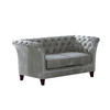 CHESTERFIELD-SOFA 2-Sitzer Fusion Grau Samt - Braun/Grau, Holz/Textil (175/75/82cm) - S-Style Möbel