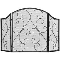 KAMINGITTER, im Vintage-Design für Wohnzimmer, Metall, Schwarz - Schwarz, Metall (31/81/66cm) - HOMCOM