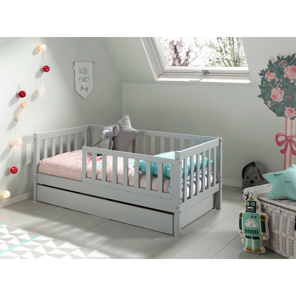 Thumbnail - 58aufmkessel Juniorbett, Grau, Holz, 70x140 cm, Kinder- & Jugendzimmer, Kindermöbel, Kinderbetten, Kindereinzelbetten
