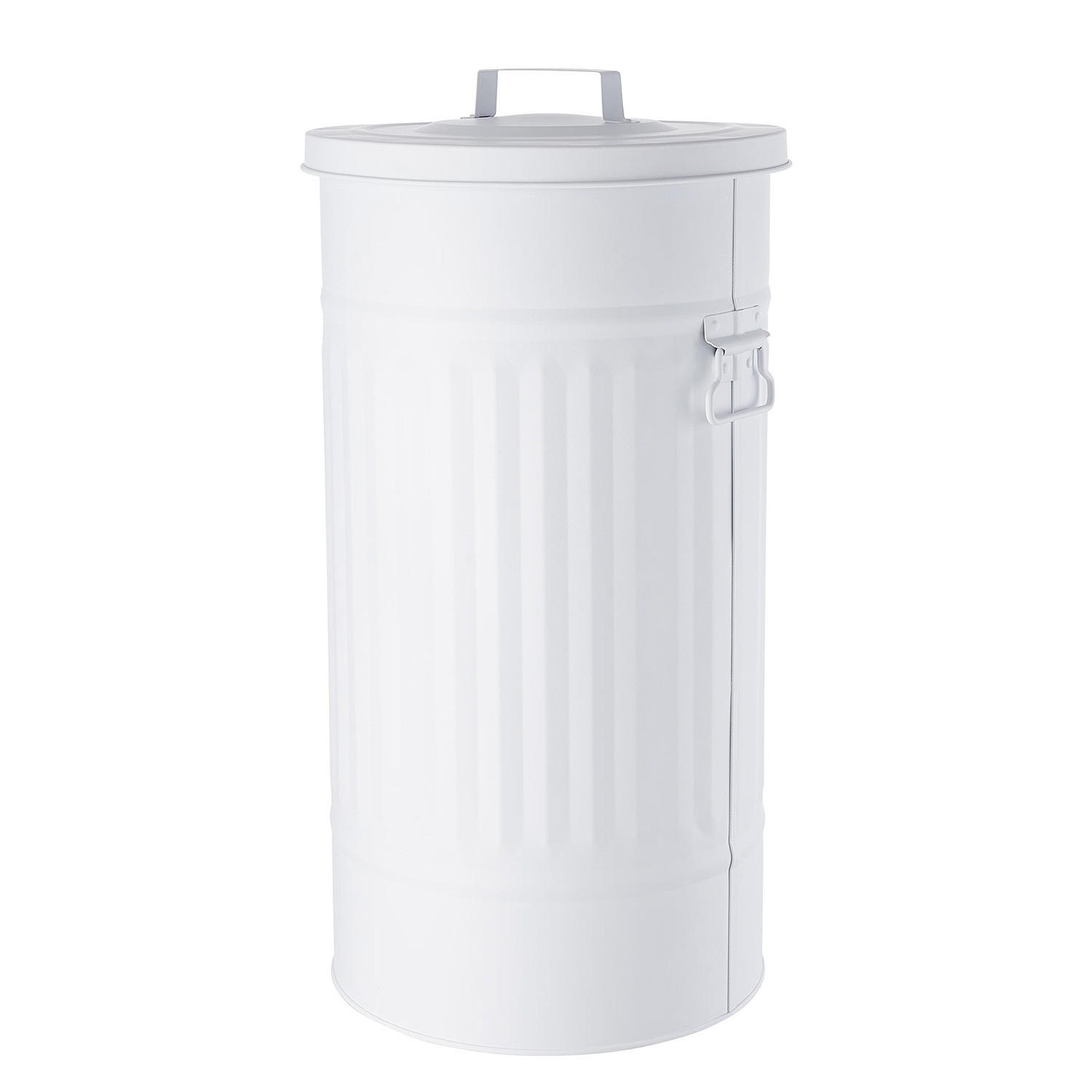 MÜLLTONNE Zinc - Weiß, Metall (34/64/34cm) - BUTLERS