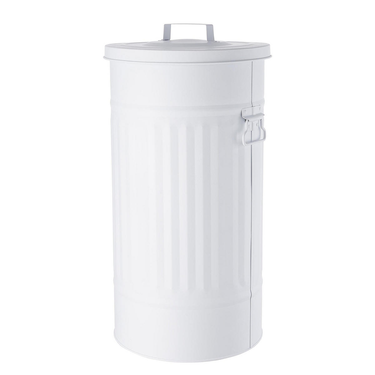 MÜLLTONNE Zinc - Weiß, Metall (34/64/34cm) - BUTLERS