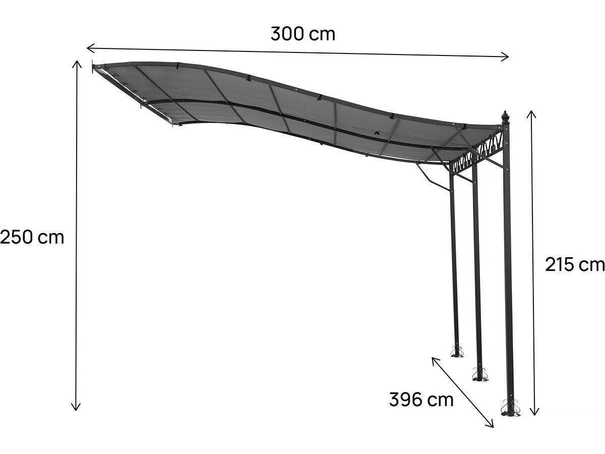 PERGOLA Anbau Metall Grau - Grau, Metall (396/250/300cm) - Habitat Garten