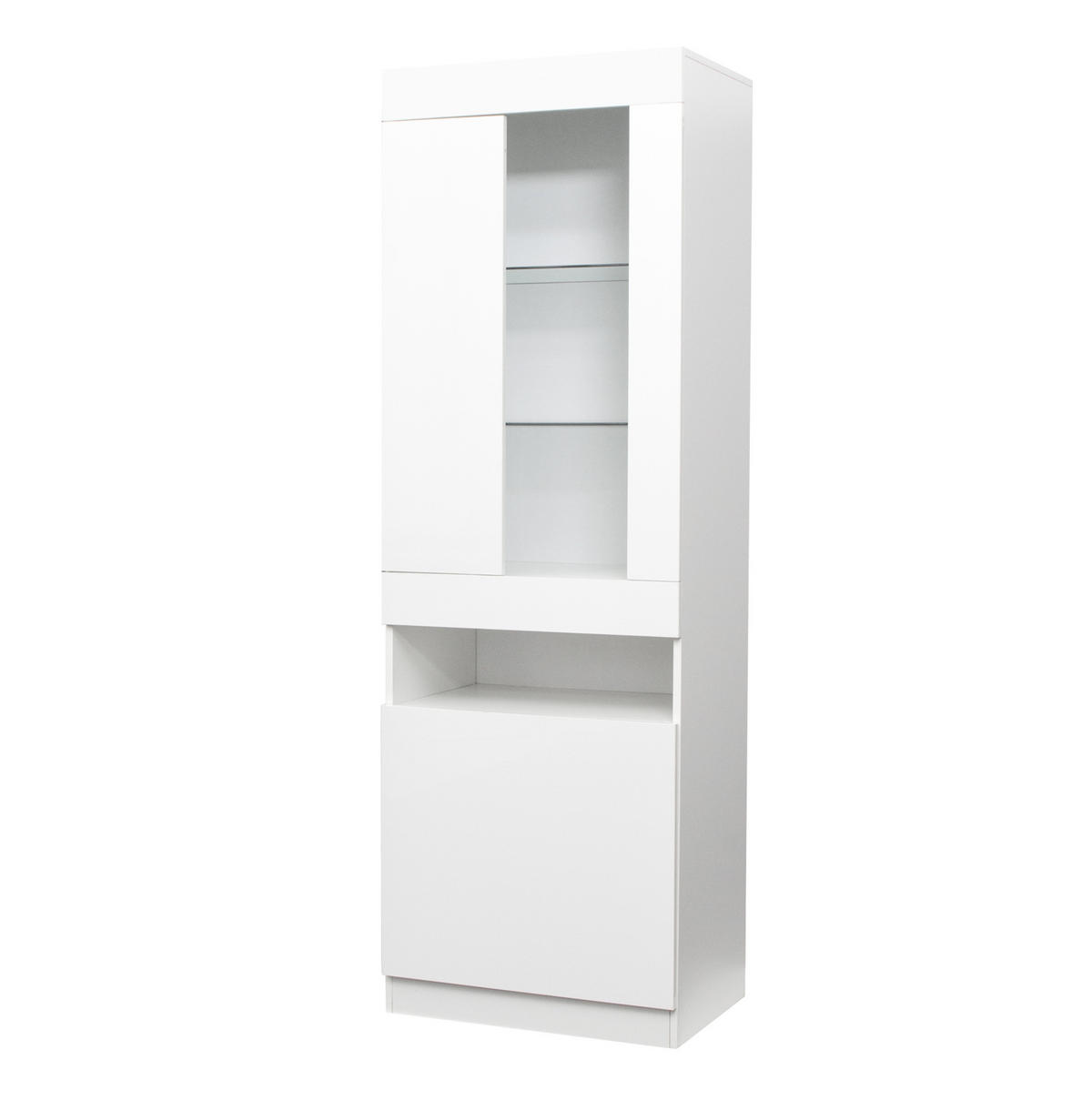 VITRINE 50/40/180 cm aus Spanplatte mit LED-Beleuchtung Weiß - Weiß, Holzwerkstoff (40/180/50cm) - Modenvie