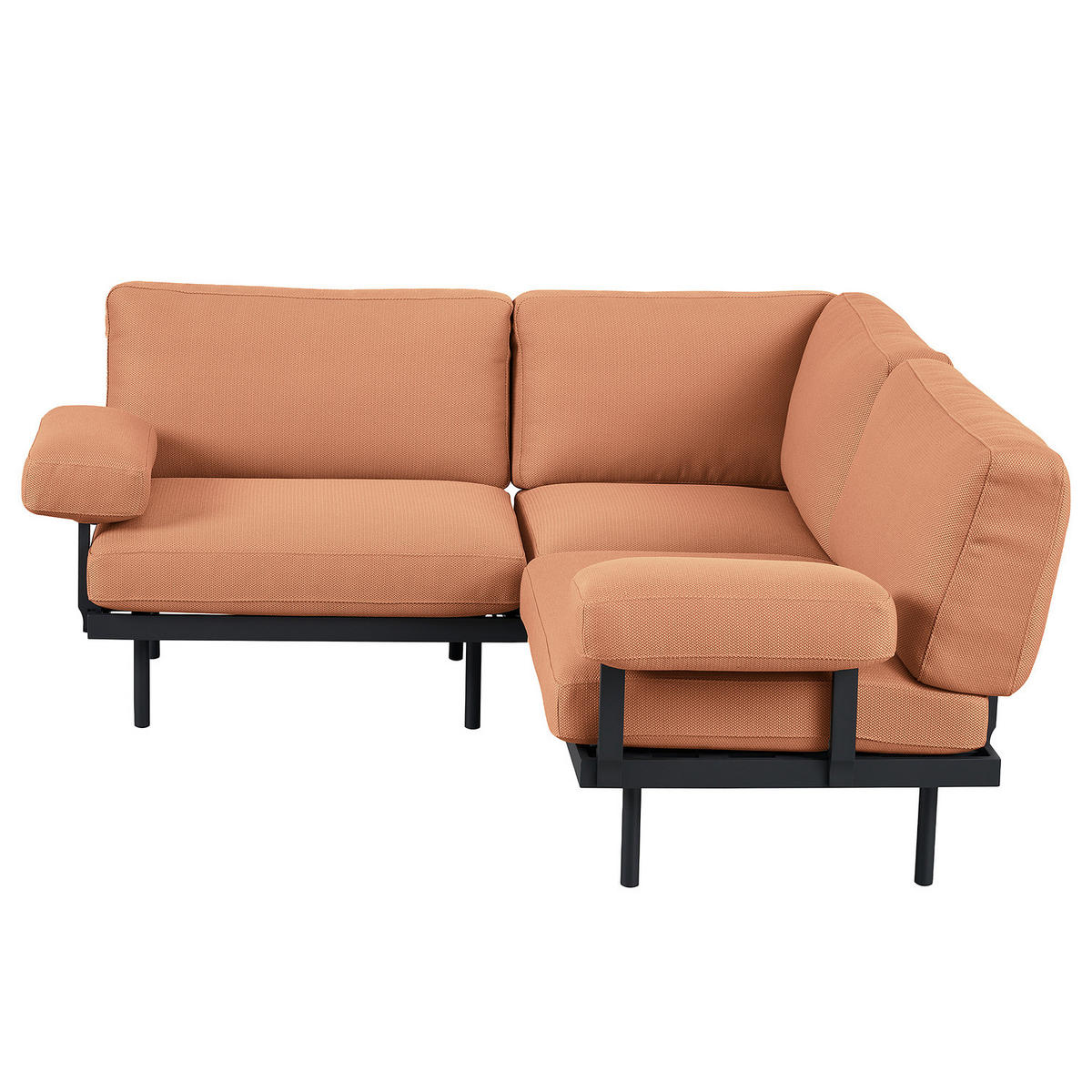 OUTDOOR-ECKSOFA - Rosa, Textil/Metall (186/80/186cm) - home24