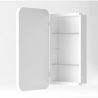 SPIEGELSCHRANK 76x51x12cm Weiß mit Aufbewahrung - Wandspiegel für Badezimmer - Weiß, Glas (76/12/51cm) - Modfu