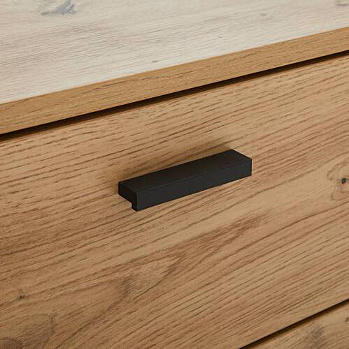 KOMMODE - Eiche Dekor - Schwarz/Braun, Holzwerkstoff/Metall (103/86/40cm) - home24