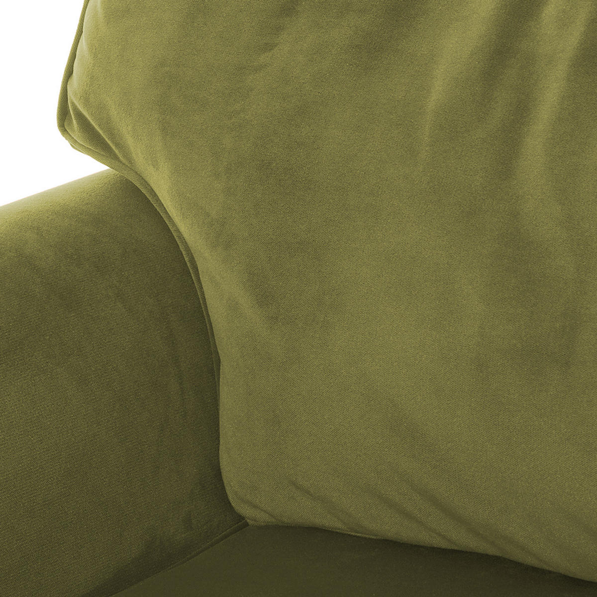 3-SITZER SOFA - Samt - Olivgrün, Textil (202/93/100cm) - home24