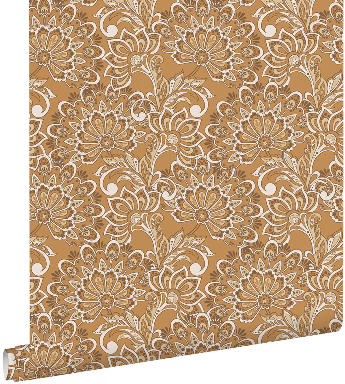 TAPETE Blumenmuster 50 x 900 cm - Braun, Papier (50/900cm) - ESTAhome