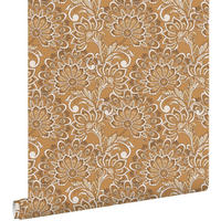 TAPETE Blumenmuster 50 x 900 cm - Braun, Papier (50/900cm) - ESTAhome