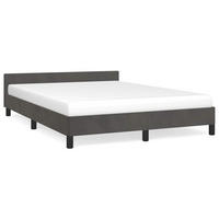 BETTGESTELL Ohne Matratze Dunkelgrau 140/200 Cm Samt - Dunkelgrau, Textil (140/200cm) - vidaXL