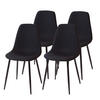STUHL BARI Stoffbezug Metallbeine 4er Set Schwarz - Schwarz, Textil/Metall (44/87/47cm) - Albatros