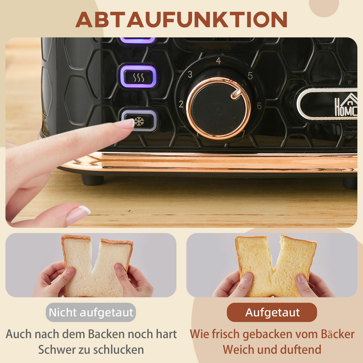 TOASTER für 4 Scheiben Schwarz - Schwarz, Kunststoff (27.6/18.9/29.3cm) - HOMCOM