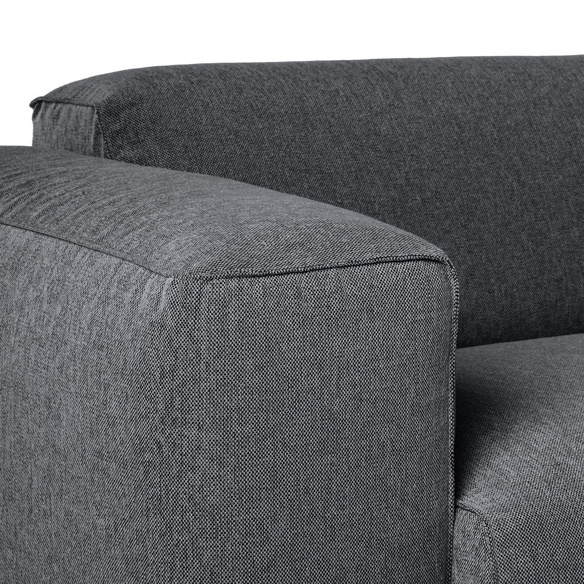ECKSOFA mit XL-Longchair - Schwarz/Grau, Kunststoff/Textil (260/171cm) - home24