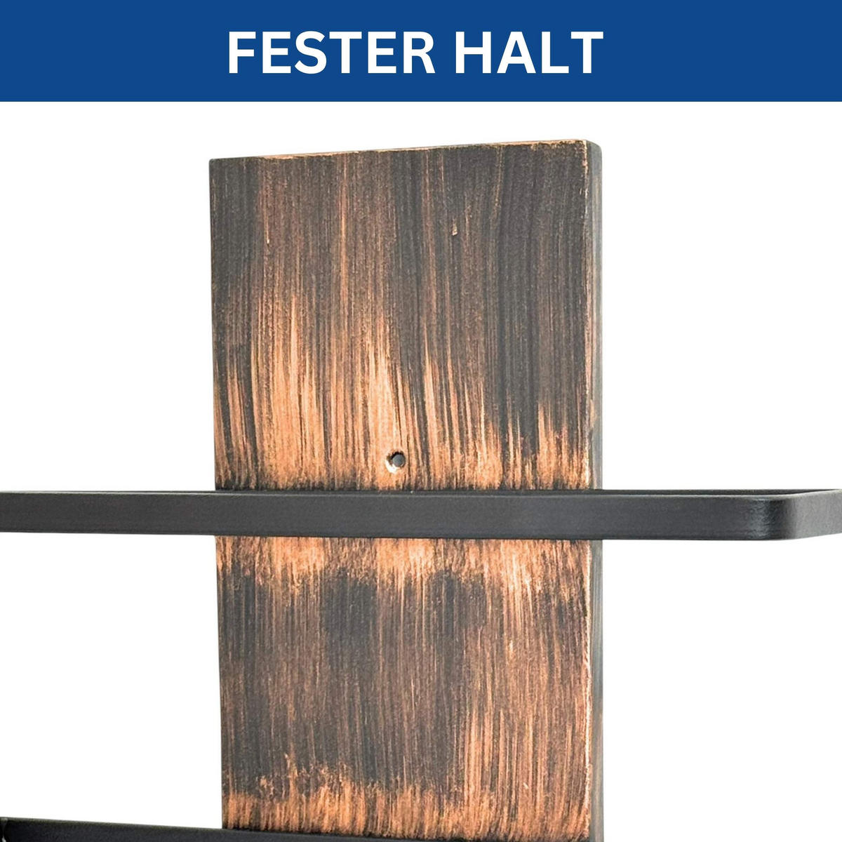 WEINREGAL Wand für 4 Flaschen Metall Flaschenregal  - Schwarz, Metall (29/49/9cm) - DanDiBo